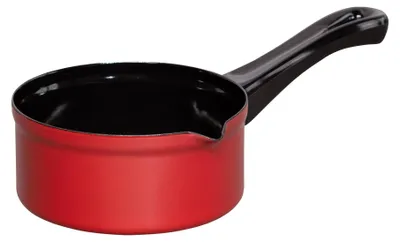 Emaille Stieltopf rot 14 cm 0,75 l ohne Deckel