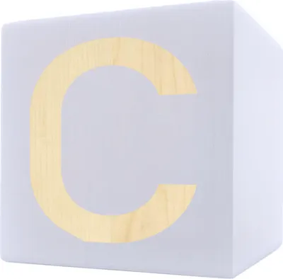 Image de Lettre en bois cube, 5 x 5 cm, blanc, lettre C