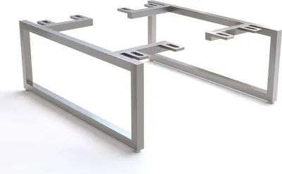 Produktbild von Fuß Kufe schmal Edelstahl gebürstet 15 cm für Kastenmöbel der Tiefe 40 cm (2er Set)