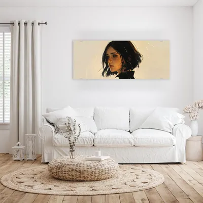 Produktbild von Glasbild 100x40cm in XXL für Wohnzimmer, Schlafzimmer Motiv Porträt junge Frau