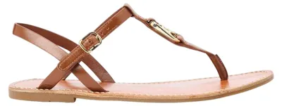 Zdjęcie produktu dla Tommy Hilfiger - Sandały damskie z logo, skóra, płaskie, model GT34749 (39 EU), kolor: brąz
