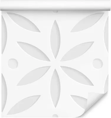 Zdjęcie produktu dla Tapeta do Biura GEOMETRYCZNE Kwiaty Dekoracja Ścienna nowoczesna  Efekt 3D