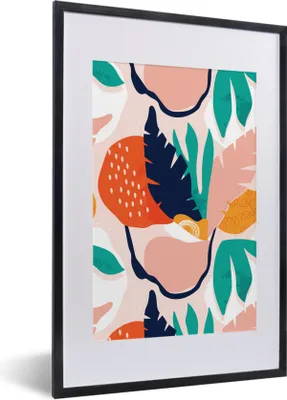 Produktbild von MuchoWow® MuchoWow® Gerahmtes Poster Dschungel - Blätter - Muster 40x60 cm - Poster mit zchwarzem Bilderrahmen - Poster in Rahmen
