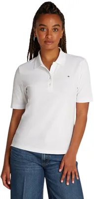 Imagen del producto de Camiseta polo Tommy Hilfiger, corte regular, tejido pique, para adultos, mujer, color blanco, talla XXL, cuello polo