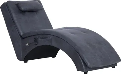 Produktbild von vidaXL Massage Chaiselongue mit Kissen Grau Wildleder-Optik