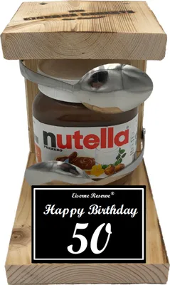 Produktbild von Happy Birthday 50 - Eiserne Reserve Löffel Nutella - Geburtstag - Nutella Geschenk