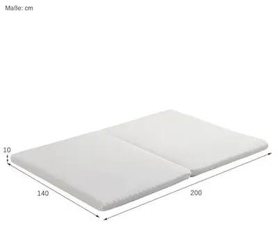 Imagen del producto de Colchón de espuma viscoelástica plegable, (140x200 cm / 140x100 cm), firmeza H3, 10 cm de alto, colchón con funda lavable, transpirable