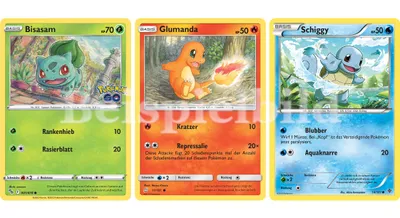 Produktbild von Pokemon Karten Deutsch - 3 Starter Pokemon der 1. Generation