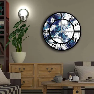 Produktbild von Opviq, 5050MS-070, Wanduhren, Mehrfarbig, MDF, 50 x 50 cm