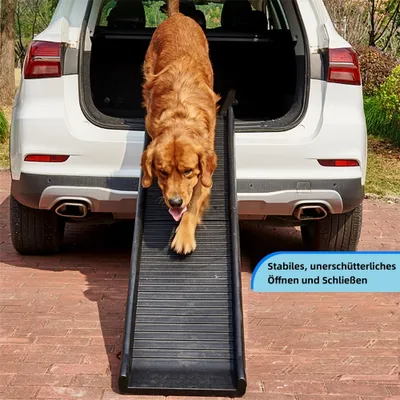 Produktbild von Mucola Hunderampe fürs Auto klappbar max 90KG Teleskop Einstiegshilfe Hundetreppe Autorampe Pet Walk Tierrampe Autohunderampe