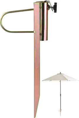 Produktbild von Strand- und Strandschirmständer aus Eisen, Sonnenschirmständer mit abnehmbarem Schirmgestell, geeignet zum Angeln, für den Garten und den Strand.