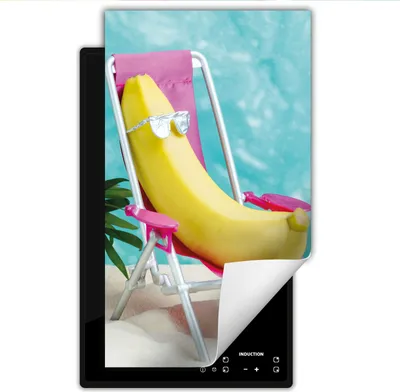 Produktbild von DarHaus Herdabdeckplatte 1 teilig 30x52 cm Anti Rutsch Matte Aufrollbar, Strand