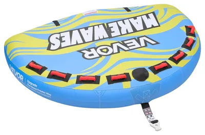 Produktbild von VEVOR Ziehbare Tubes für Bootfahren, 2-Personen aufblasbare Bootstuben und Ziehgeräte, 154 kg Tragfähigkeit Wassersporttube zum Ziehen mit Anti-Rutsch-Pad, vollständiger Nylonabdeckung, gepolsterten Griffen & Sicherheitsventil
