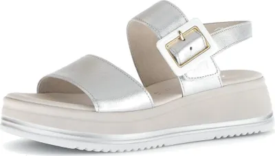 Produktbild von Gabor Shoes Plateau Sandale - Silber Leder : Normal : 38.5 Größe: 38.5 Weite: Normal