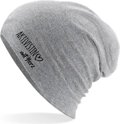 Produktbild von Huuraa Beanie Aktivistin mit Herz Heather Grey One Size Baumwolle und Elasthan Mütze Geschenkidee