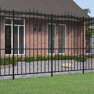 Obrázek produktu pro Zahradní plot s hrotem kopí Černá 239 x 175 cm Práškově lakovaná ocel