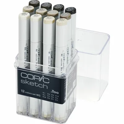 Immagine prodotto di COPIC Sketch bifacciale Pennello e scalpello 12, grigio Caldo