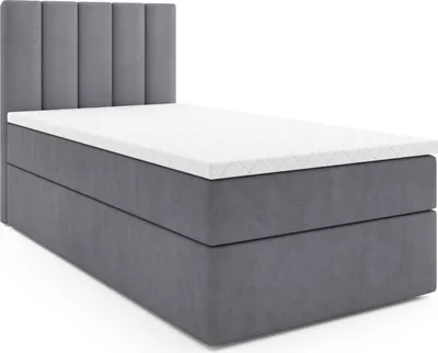 Produktbild von MR GROUP Boxspringbett LATINA MINI 80x200 links Kinderbett Jugendbett Einzelbetten Bett Stauraum Polsterbett Matratze Topper H3 Schlafzimmer hellgrau