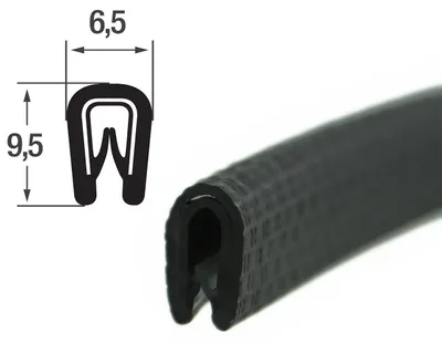 Produktbild von KS1-2S-M Kantenschutzprofil schwarz matt Klemmbereich 1-2 mm Maße 9,5x6,5 mm