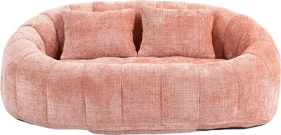 Produktbild von Bean Bag Sofa - Lazy Sitzsack Sofa mit Hochlehne, Cord Bezug & Schaumstoff-Füllung | Bodensofa für Erwachsene & Kinder (Pink)