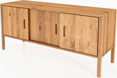 Produktbild von Kommode Zola Wildeiche massiv 142x64 cm mit 3 Schiebetüren
