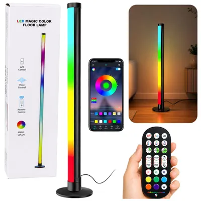 Zdjęcie produktu dla Narożna lampa podłogowa LED Rgb Tryb muzyczny Aplikacja do zdalnego sterowania 90 cm