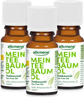 Produktbild von alkmene Mein 100% reines Teebaumöl 3x 10 ml vegan & klimaneutral, naturreines australisches Tea Tree Oil für Haut & Haar