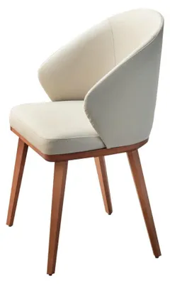 Produktbild von Weiße Esszimmerstühle  6x Küchenstühle Stoff Sitzmöbel 6tlg