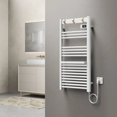 Image de Radiateur sèche-serviettes 'Uvdal' aluminium 105 x 50 cm blanc