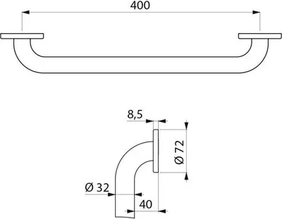 Immagine prodotto di Maniglione Delabie D32 L400mm Edst. sat.