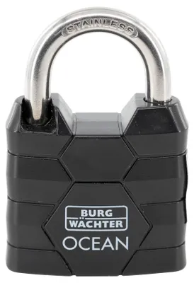 Imagen del producto de BURG WÄCHTER 42141 BURG WÄCHTER Vorhängeschloss OCEAN 490 Ni 40 schwarz, 1 St.