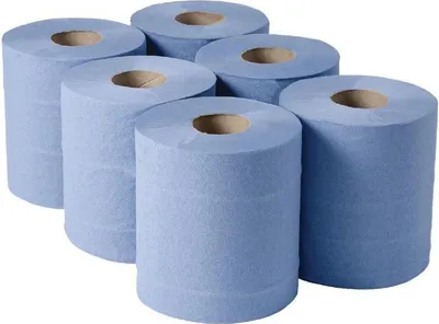 Produktbild von Jantex Handtuchrollen für Innenabrollung | blau | 2-lagig | 6 Rollen
