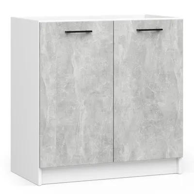 Produktbild von Spülenunterschrank – Küchen Spülenunterschrank – Unterschrank für Spüle – S80 – OLIWIA – Hellgrau Matt – Hochwertige Optik für Ihre Küche