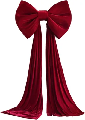 Produktbild von Extra große rote Samt-Weihnachtsbaumschleife, 61 x 259 cm, für Weihnachtsbaumschmuck, Kränze, Wände, Zimmer, Partys, Feiertage