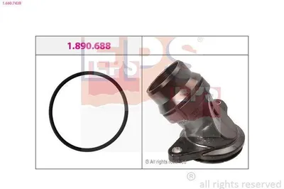 Produktbild von EPS 1.660.743R Kühlmittelflansch für VW Multivan V (7HM, 7HN, 7HF, 7EF, 7EM, 7EN) Wasserflansch