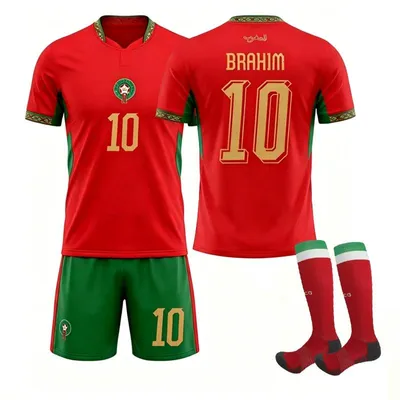 Immagine prodotto di #10 BRAHIM Maglia da calcio del Marocco per i Mondiali 2026, disponibile in casa, per bambini e adulti. TAGLIA:XL