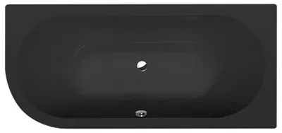 Produktbild von VIVA R Asymmetrische Badewanne 175x80x47cm, rechts, schwarz matt