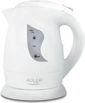 Produktbild von Adler AD 08 w, 1 l, 850 W, Weiß, Wasserstandsanzeige, Drahtlos, Filterung