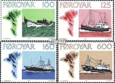 Produktbild von Briefmarken Dänemark - Färöer 1977 Mi 24-27 (kompl.Ausg.) postfrisch Fischereischiffe