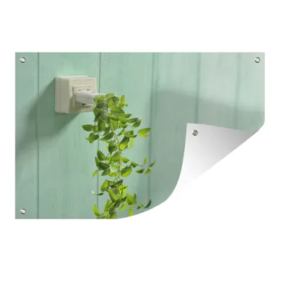 Obrázok produktu pre MuchoWow® Vonkajší plagát - Záhradná dekorácia ochrana súkromia - Záhradné plagáty pre záhradu - Rastlina v zásuvke - 40x60x0.2cm