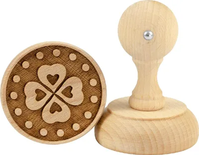 Produktbild von Folkroll Keksstempel Kleeblatt, Ø 60 mm, Cookiestempel, Backstempel, Keks, Stempel, Motiv, Buchenholz, 336892