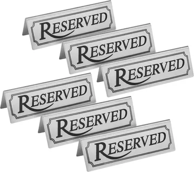 Reserviert-Tischschild, Edelstahl, 12x4,4 cm, 6er-Set