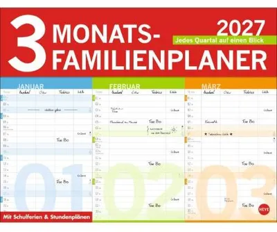 Produktbild von Kalender 2027 3-Monats-Familienplaner 44 X 34
