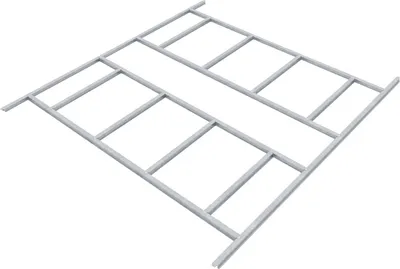 Produktbild von Pergart Fundamentbodenrahmen für Gerätehaus "Lübeck 89" aluminium blank 267 x 224 x 2,6 cm