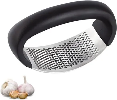 Imagen del producto de Ibenzoa® - Exprimidor de ajo, compacto, de acero inoxidable con mango ergonómico antideslizante, color , 10,5 x 5 cm, apto para lavavajillas