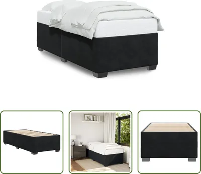 Produktbild von The Living Store Bettgestell Schwarz 80x200 cm Samt