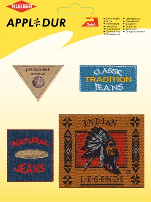 Produktbild von KLEIBER Applikations-Sortiment "Jeans" 4 Motive zum Aufbügeln
