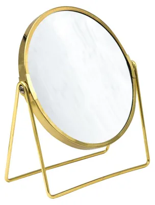 Produktbild von Ridder SUMMER Stand-Kosmetikspiegel, Durch. 160mm, Doppelseitig, Gold