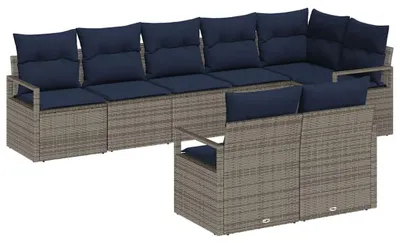 Produktbild von Sofa Set 8 pcs Grau Poly-Rattan
