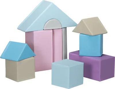 Produktbild von 11-tlg. Softbausteinset, Schaumstoffbausteine zum Toben und Klettern, für Kinder, 1-3 Jahre, Kunstlederbezug, Bunt